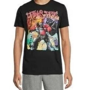 Transformers Optimus Prime Black With Colorful Graphic T-shirt Size Small NWT